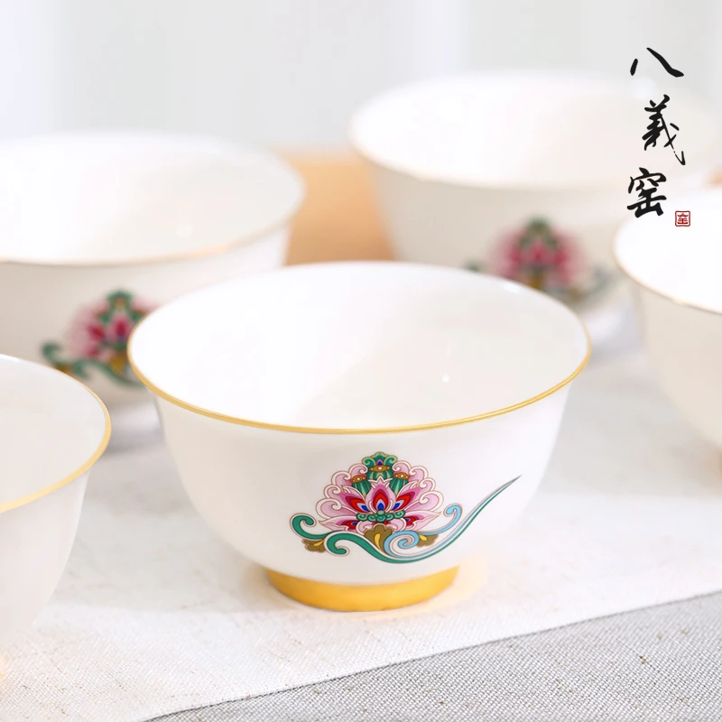 八义窑 手绘“梦回敦煌”国家非遗传承描金创作餐具礼盒