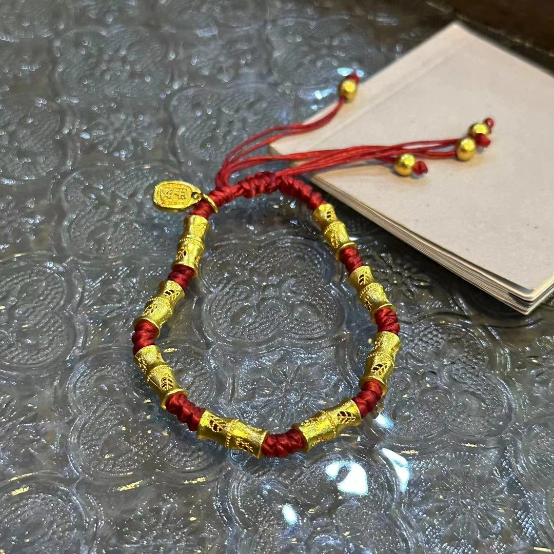 铜合金手链 本命年红色树叶手链-2745