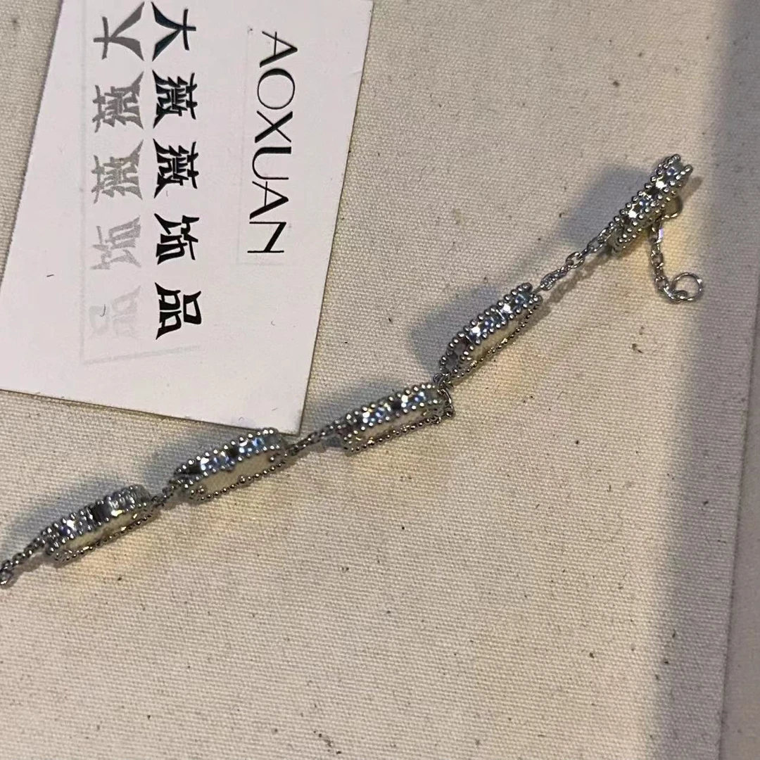 钛钢手链 白色花花时尚手链-66119