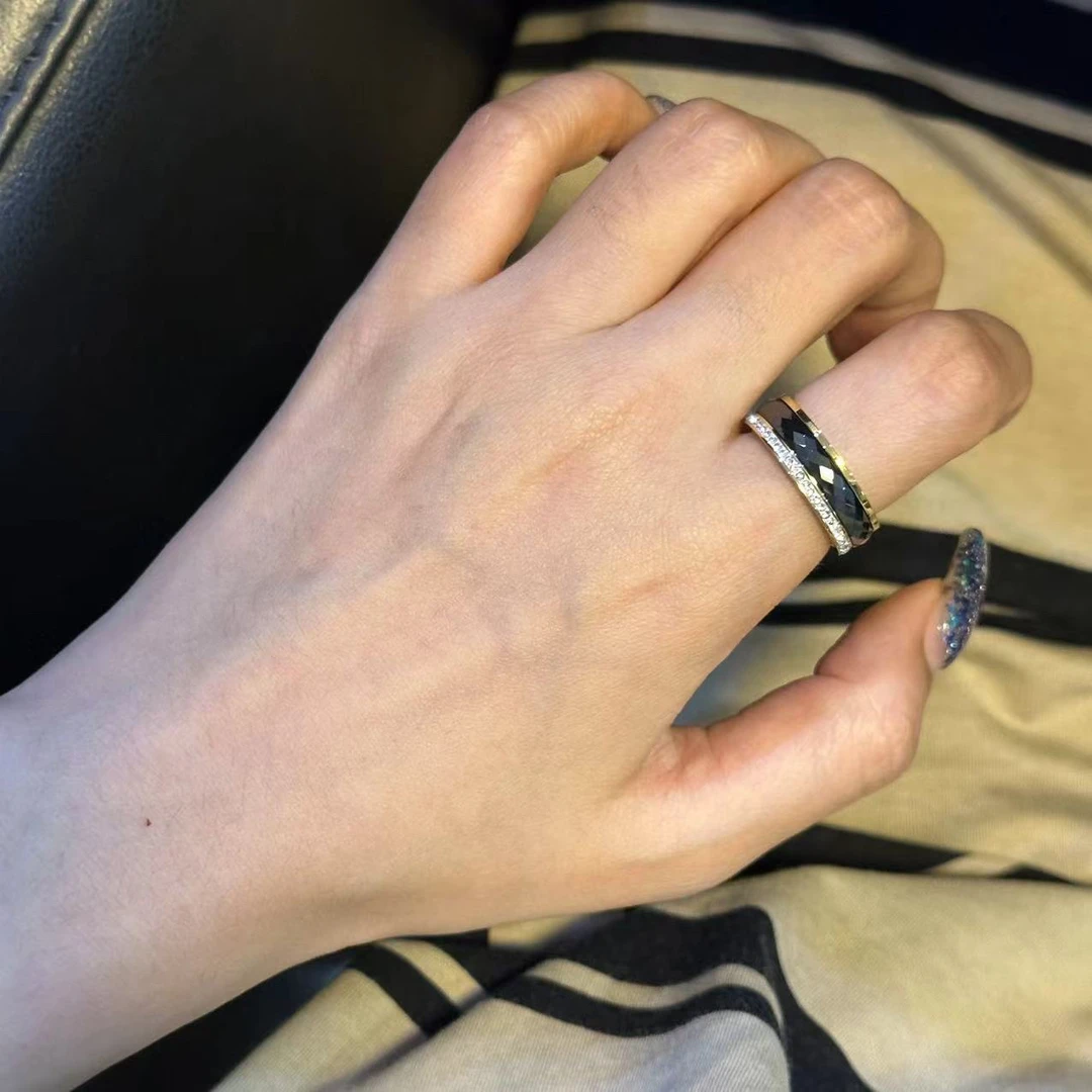 钛钢戒指 黑色简约百搭戒指-2533