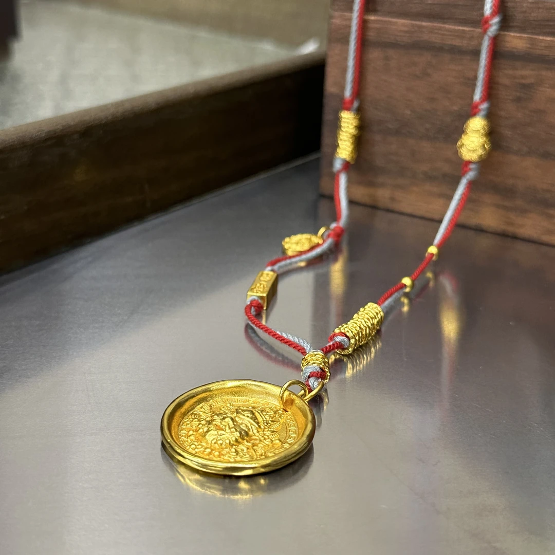 铜合金项链 黄米神葫芦编织项链-2884