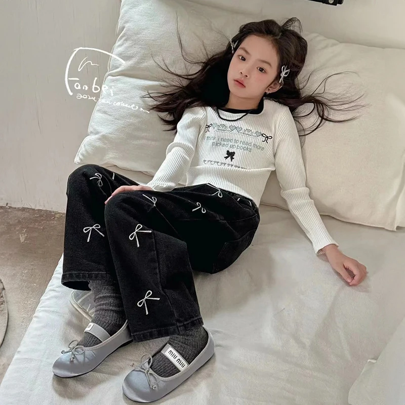 女童2025春秋新款裤子女宝宝加厚长裤休闲裤