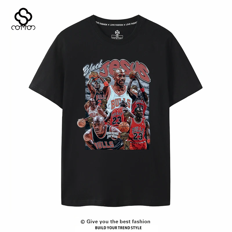 篮球迷王朝嘻哈飞人乔帮主欧美复古短袖美式街头纯棉T恤男女潮流