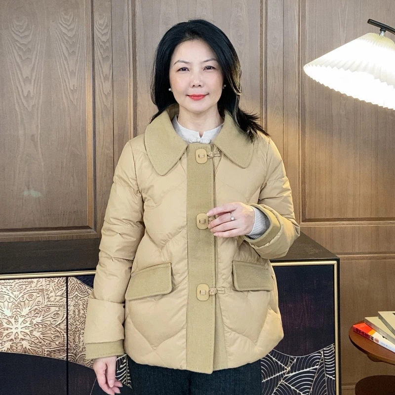 2024新中式冬季白鸭绒时尚妈妈装6601