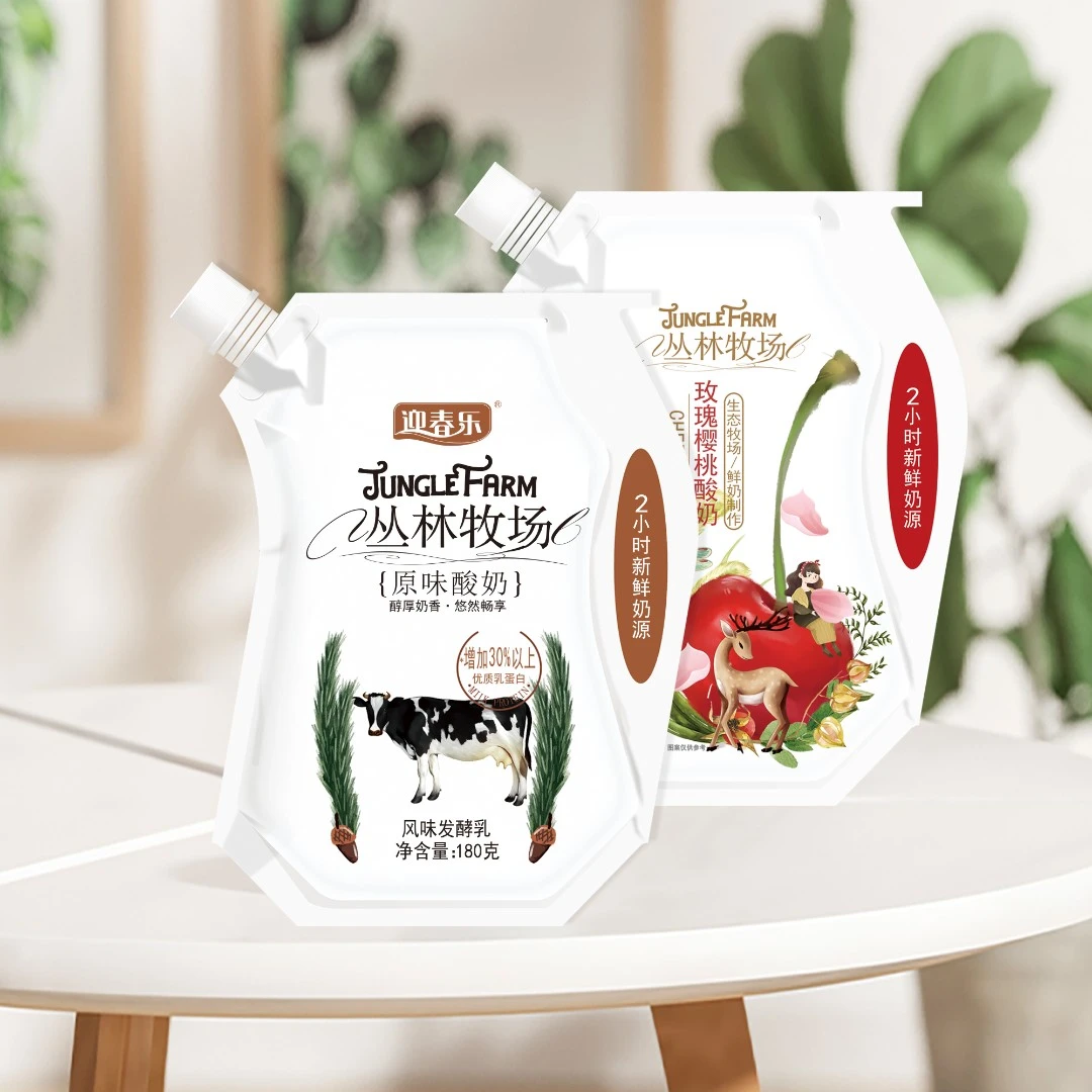 迎春乐丛林牧场酸奶原味酸奶玫瑰樱桃酸奶自立袋酸奶