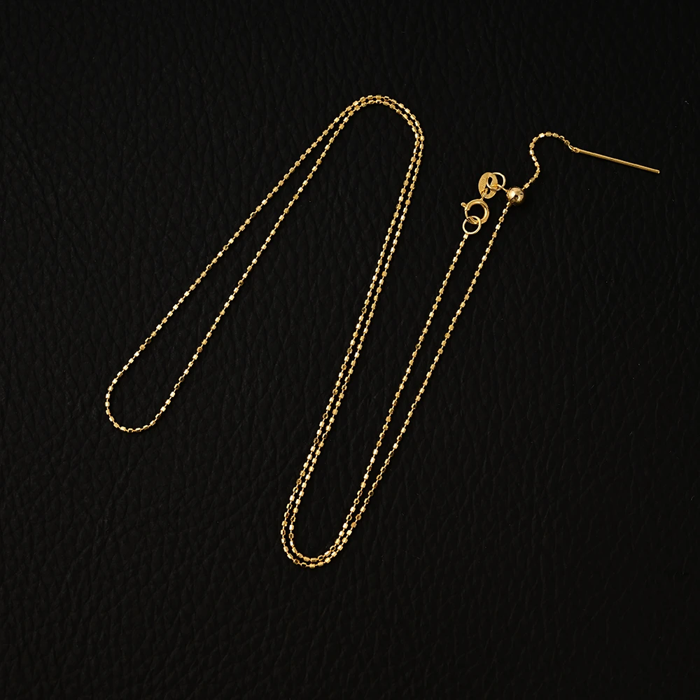 【华林大芮】18K金珠珠针式链 1.1g±0.1g 45cm Y15 克重不足补差价