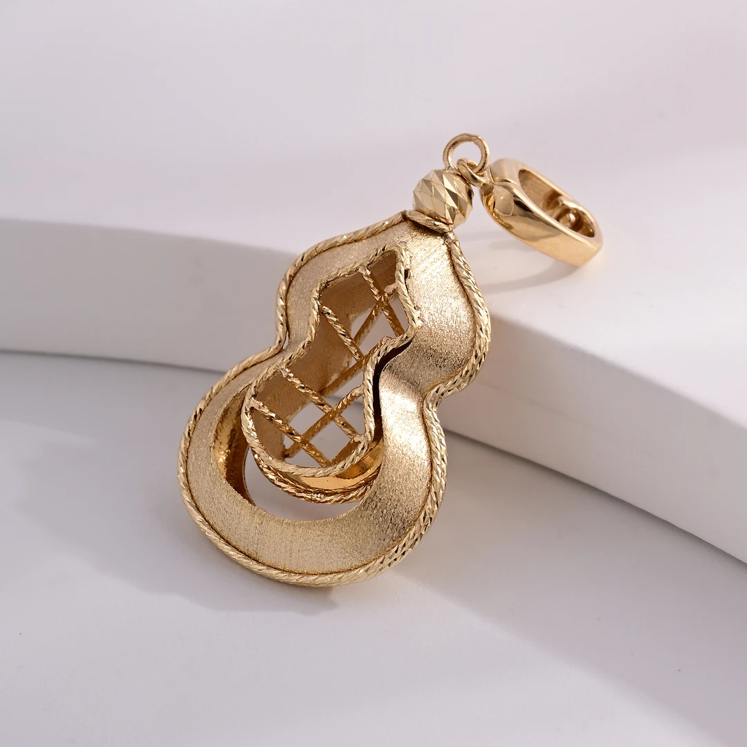 华林大芮18k金拉丝葫芦吊坠 不含链 2.8g±0.1g Y15克重不足补差价