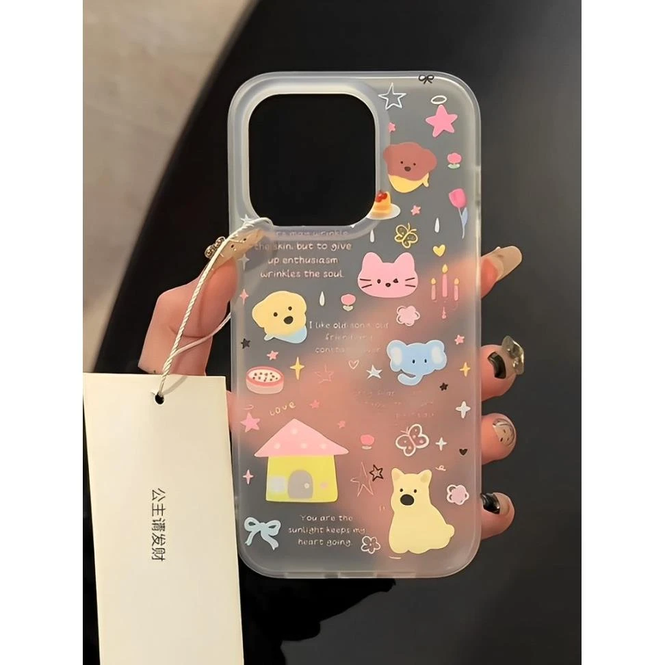 磨砂白iPhone14promax苹果15pro手机壳13个性11/12趣味xr卡通xs软