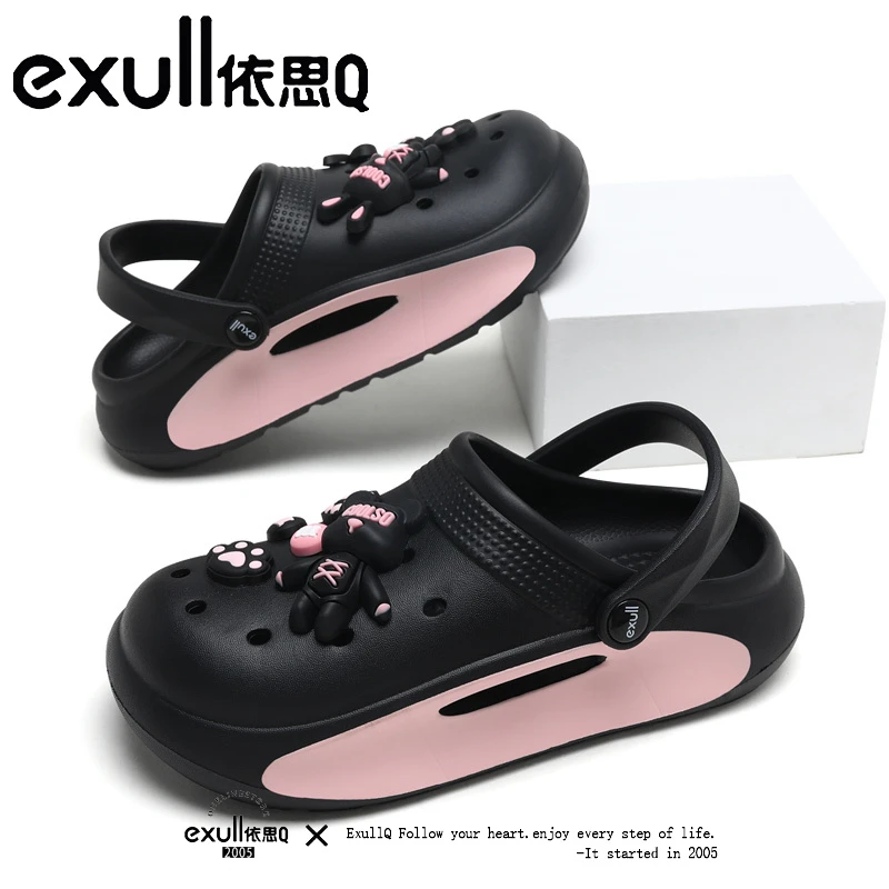 exull/依思Q洞洞鞋女夏季新款外穿时尚百搭凉鞋防滑软底沙滩凉拖