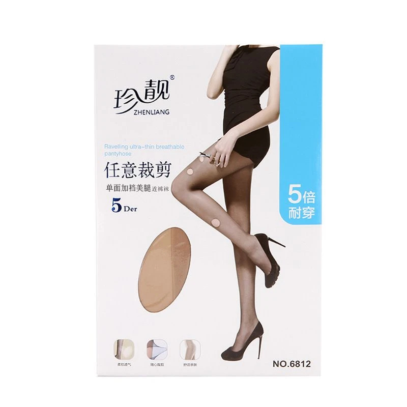 珍靓6812连裤袜5D超薄天鹅绒任意裁剪丝袜勾丝袜子装舒适柔软