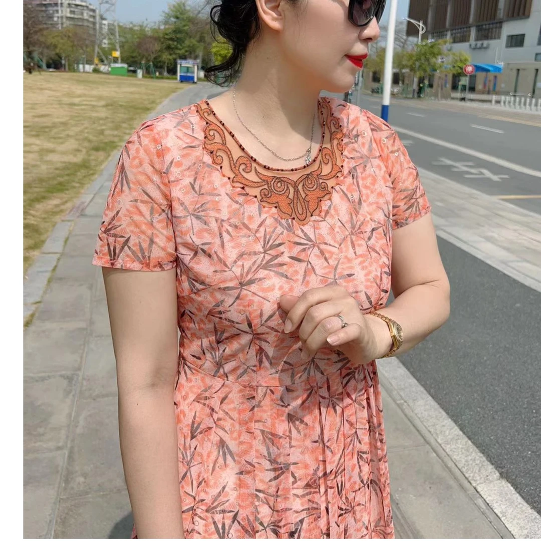 傲之秀品牌连衣裙绫罗纱夏季新款216一款双色