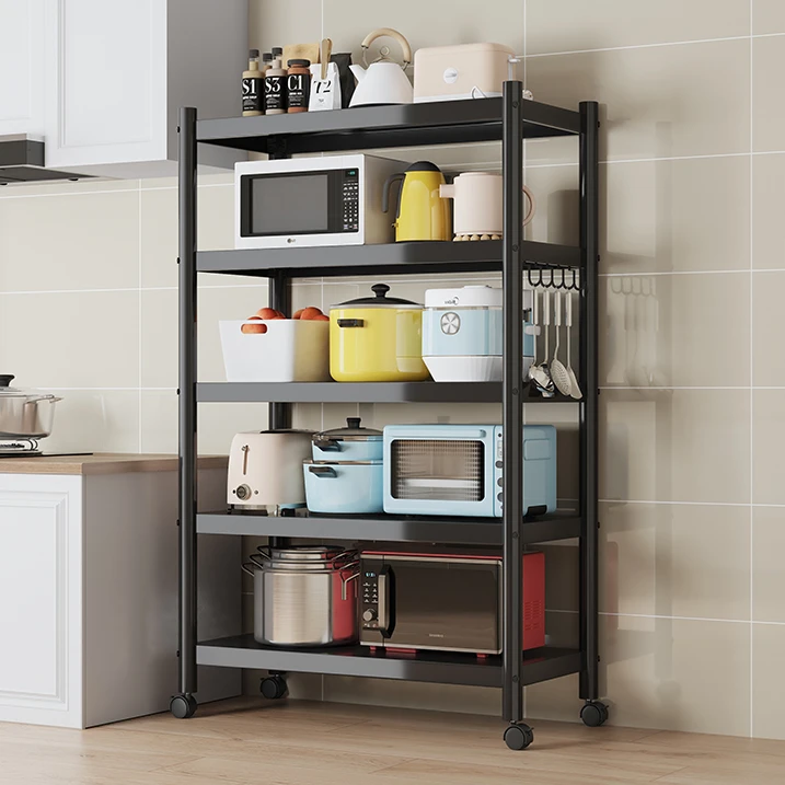 置物架落地家用简易储物架客厅收纳架微波炉烤箱架子多功能货架