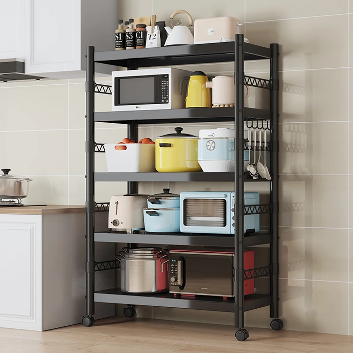 90cm加长多层厨房收纳架可移动厨房微波炉置物架架子置物架多层