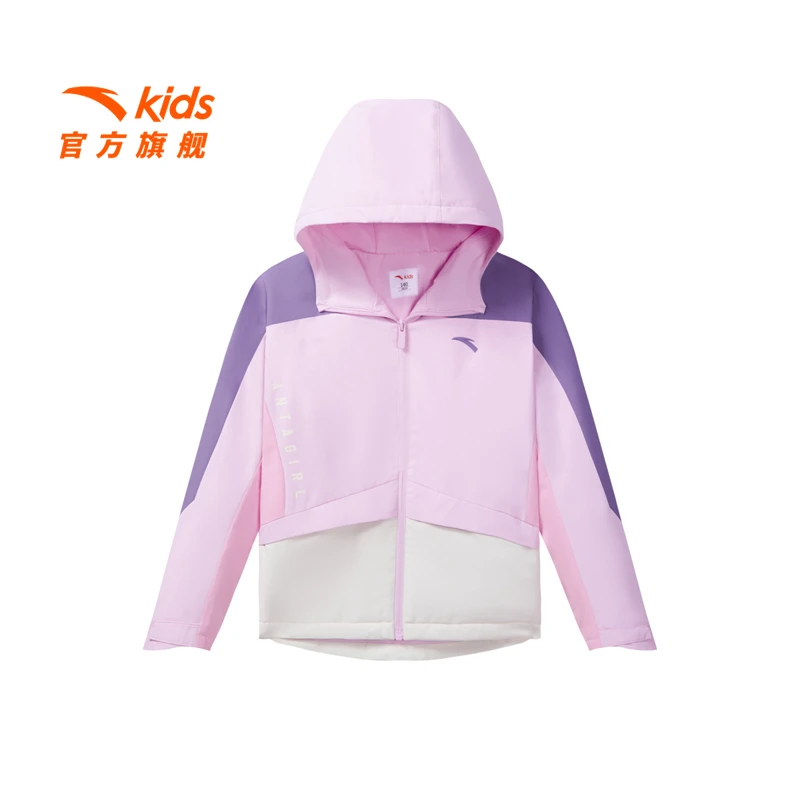 安踏儿童男女童摇粒绒运动上衣2024秋冬新款舒适三防保暖厚外套DZ