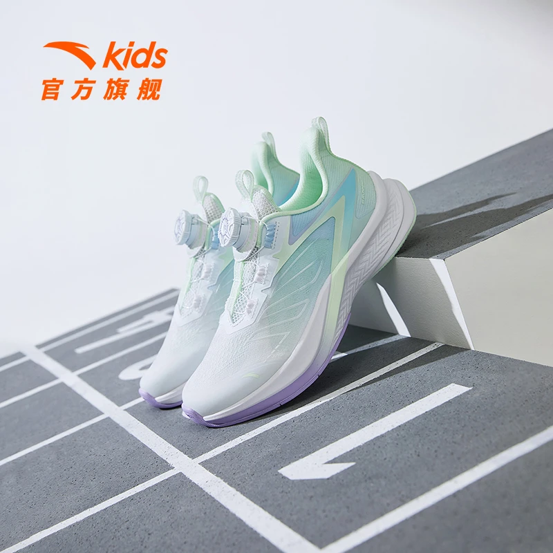 安踏儿童跑鞋2025夏季新款女大童缓震耐磨户外基础跑欧若动感风款
