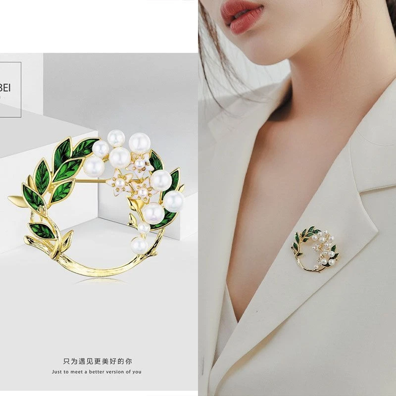 铜合金胸针 茉莉花胸针百搭简约森系设计胸花优雅防走光时尚322