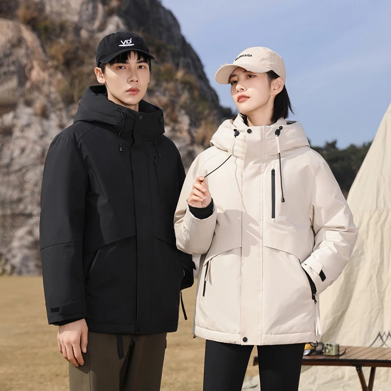 年末狂欢冬季新款户外休闲连帽款羽绒服情侣男女同款M331046Y