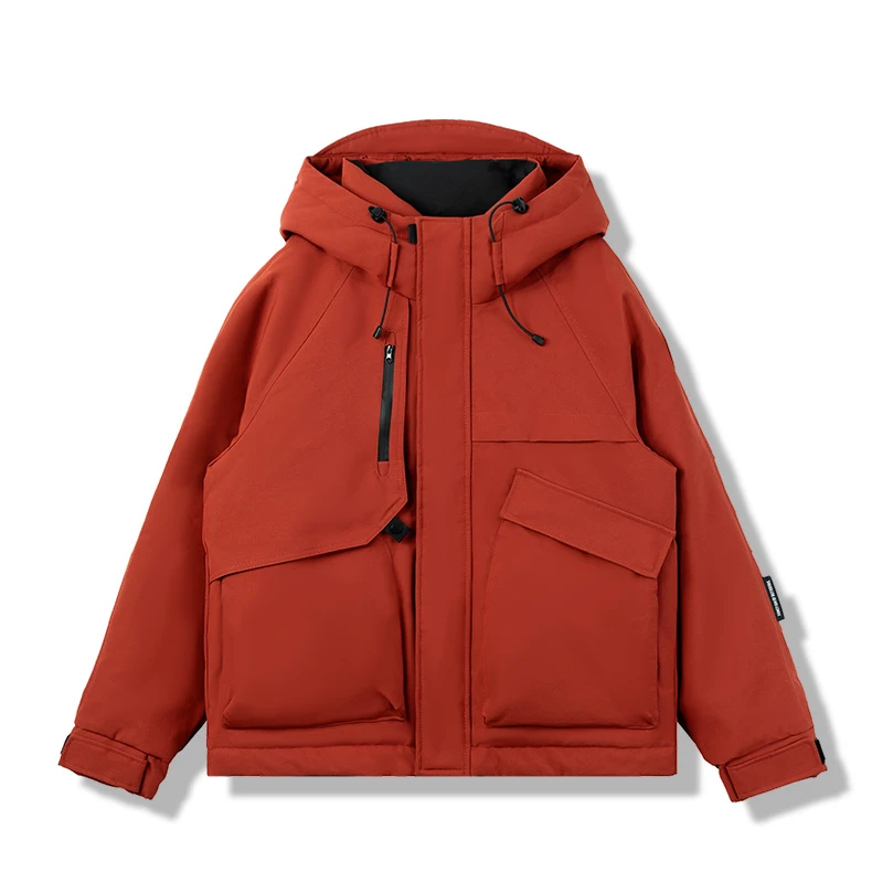 冬季情侣款短款羽绒服鸭绒保暖连帽加厚外套情侣款 M-4W006Y