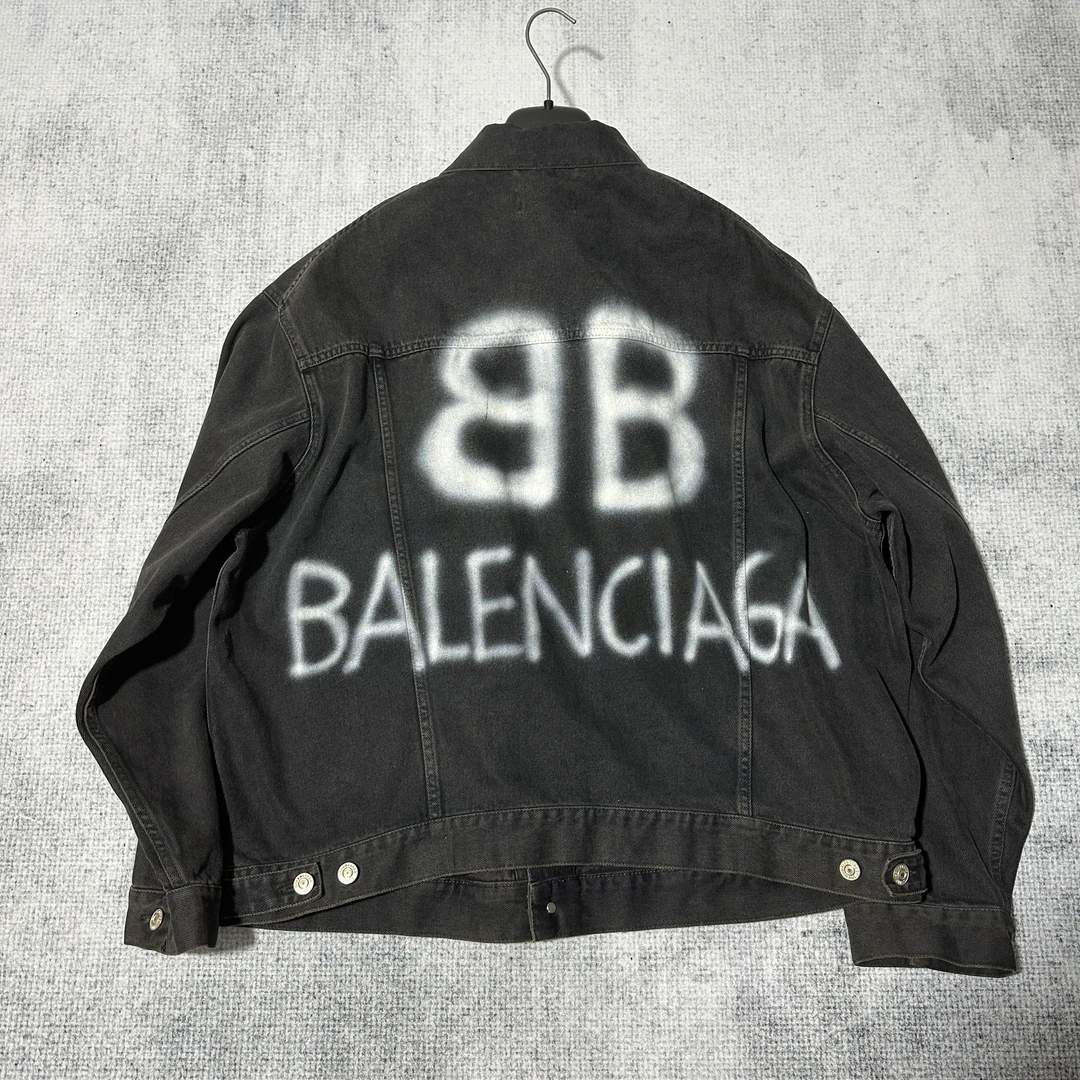 Balenciaga/巴黎世家涂鸦双B牛仔外套/s码/准新