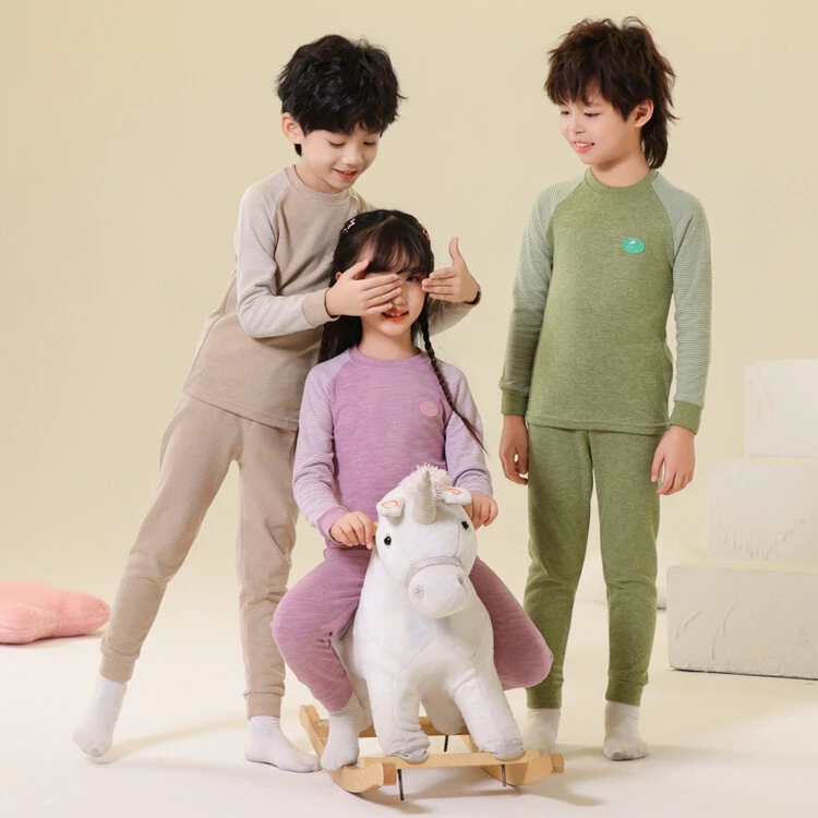 2024新款儿童彩绒保暖内衣家居服套装男女童套装保暖衣秋衣秋裤