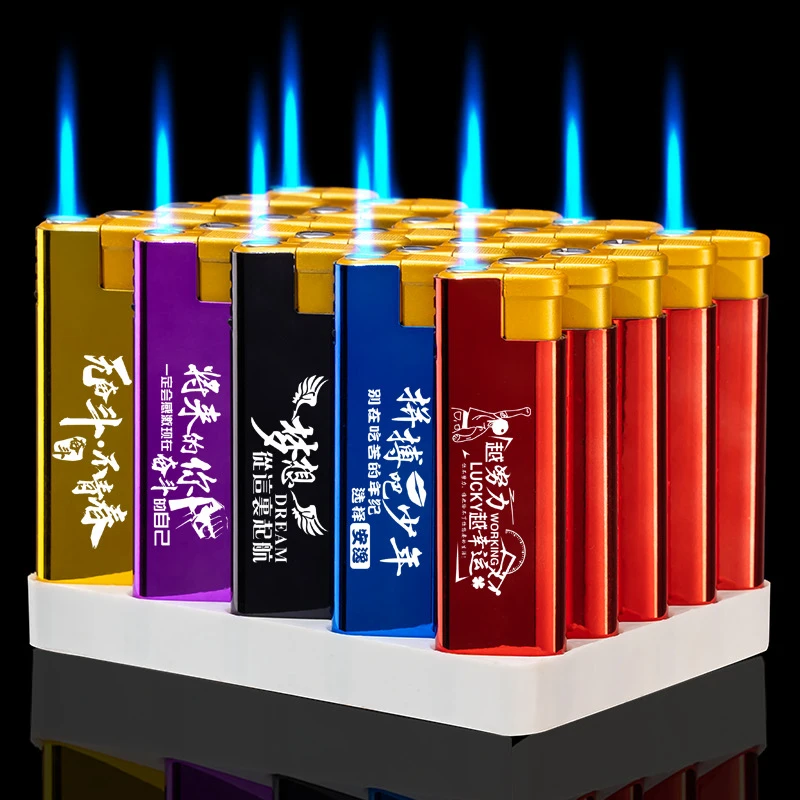 批发加厚高档激光雕刻logo酒店KTV二维码定 制金属防风广告打火机