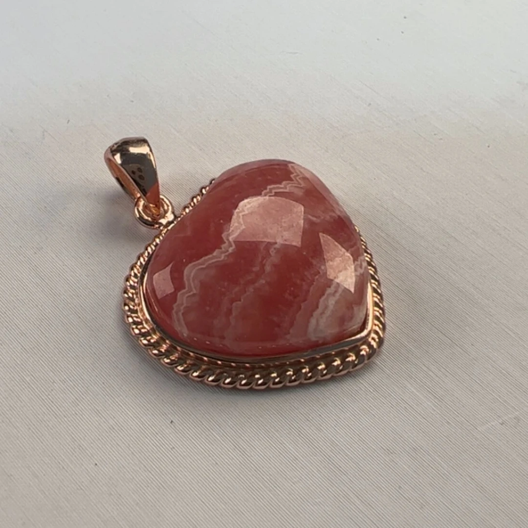 【闪购商品】菱锰矿（红纹石）吊坠(赠链)银S925镶嵌