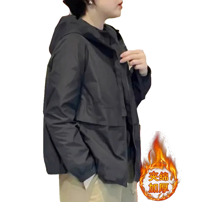 冲锋衣小个子短款夹克2025秋冬季新款爆款女装时尚洋气夹绵短外套