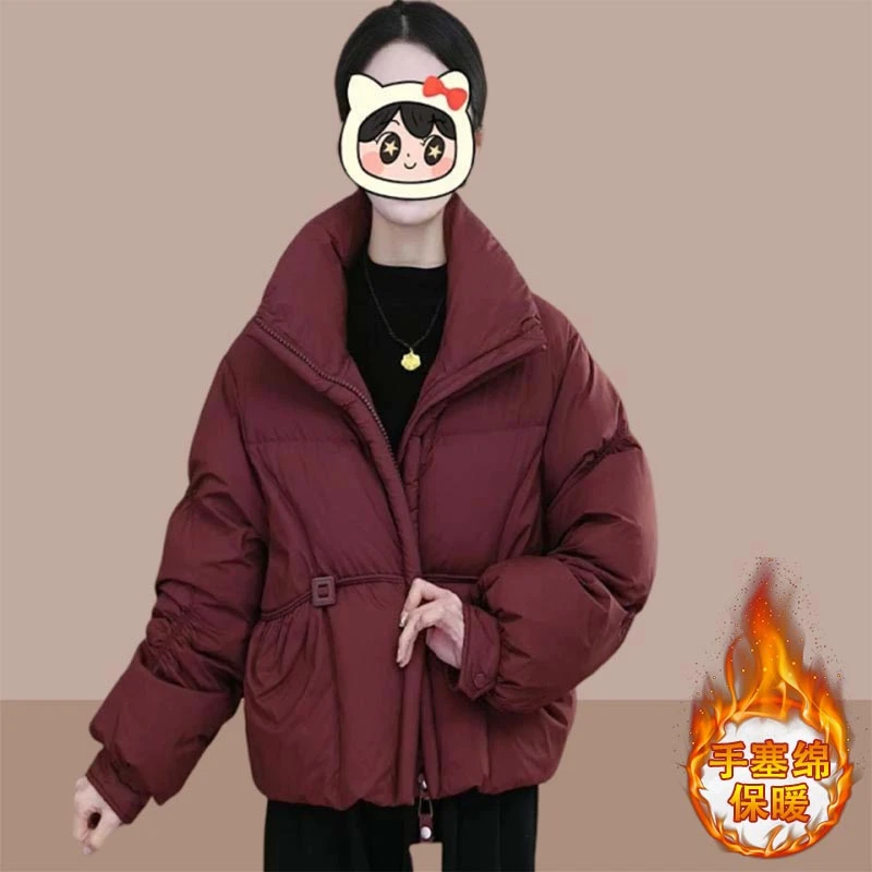 韩版纯色洋气百搭棉服女2024年秋冬季新款时尚小个子面包服上衣潮