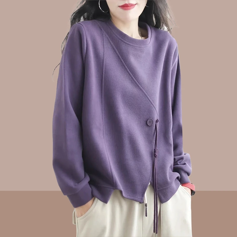 大码卫衣女2024年新款爆款春装休闲拼接女士长袖上衣圆领女装外套