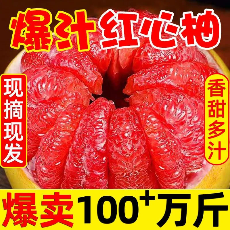 平和柚子正宗福建红心蜜柚薄皮肉多现货速发新鲜水果酸甜果粒甜蜜