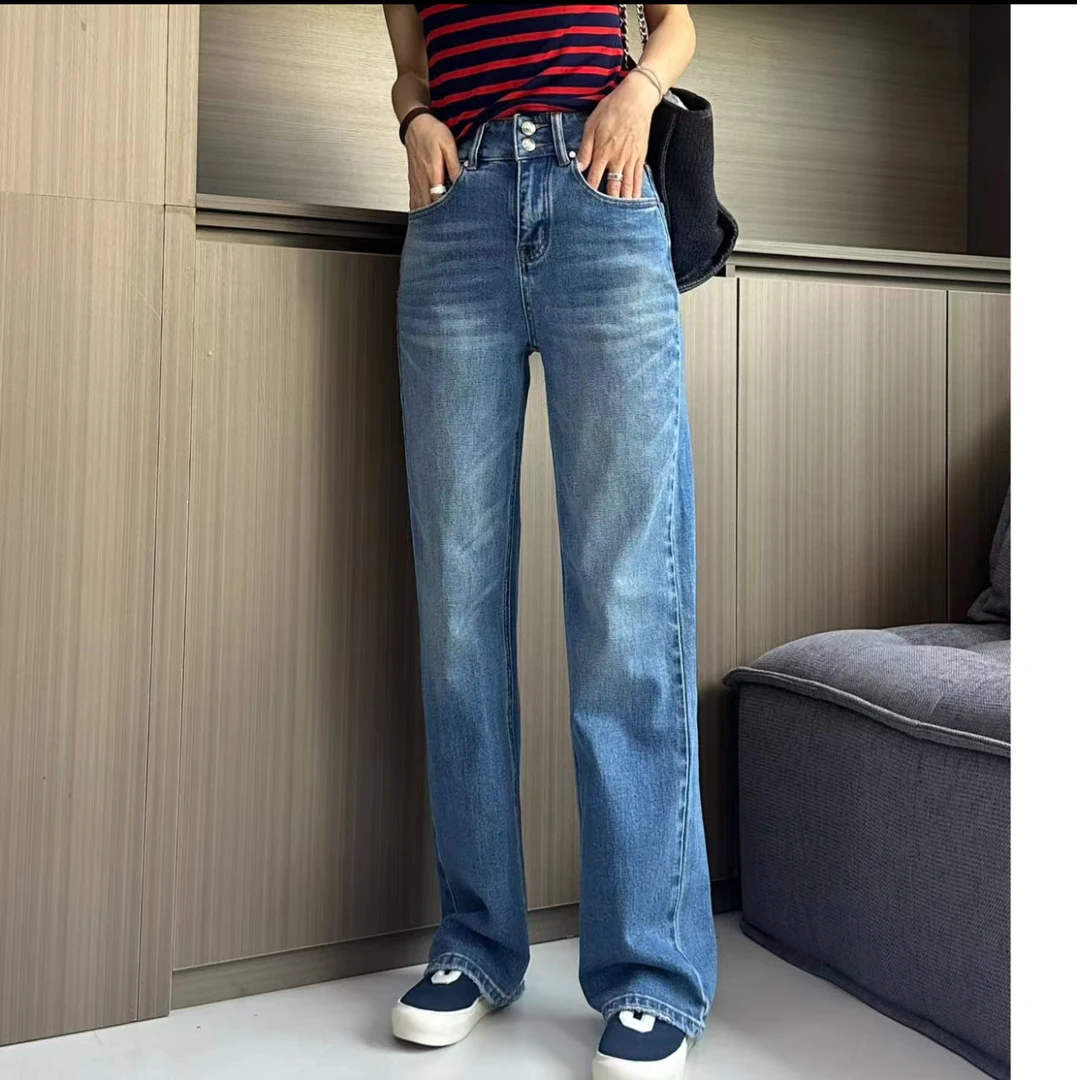 小雨精品 2024年夏季薄款显瘦直筒休闲时尚百搭牛仔裤
