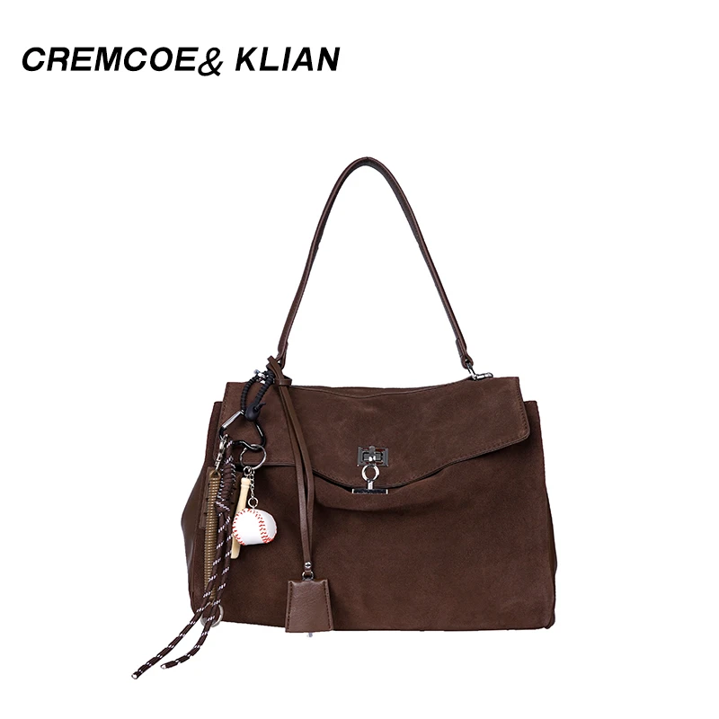 【官方正品 Cremcoe&Klian】磨砂皮小众手提凯莉包慵懒风斜挎包