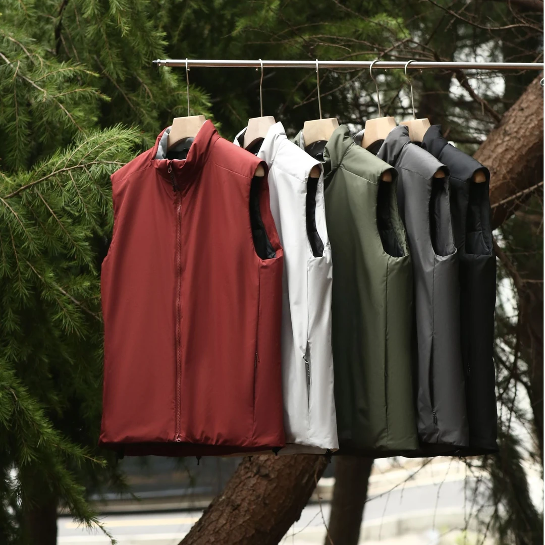 2024冬季新款户外休闲百搭防风防水情侣立领轻量棉服马甲男女保暖