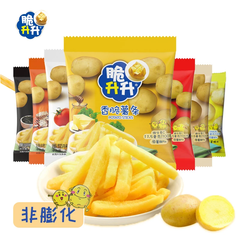 脆升升原切薯条20g*休闲零食蜂蜜油海盐柠檬四种口味酥脆小包Y