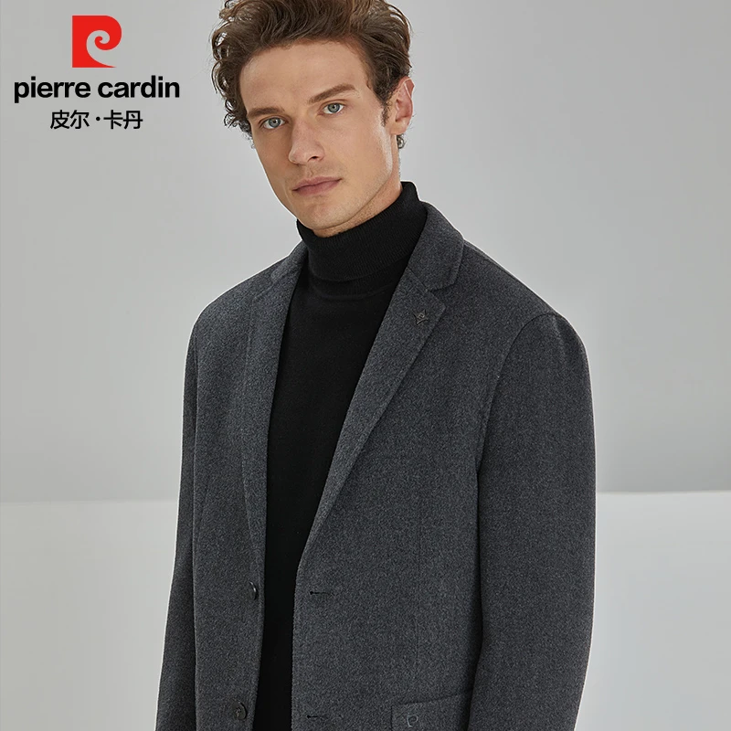 【羊毛西服】皮尔卡丹舒适双面呢西服商务男士磨毛西装单西外套