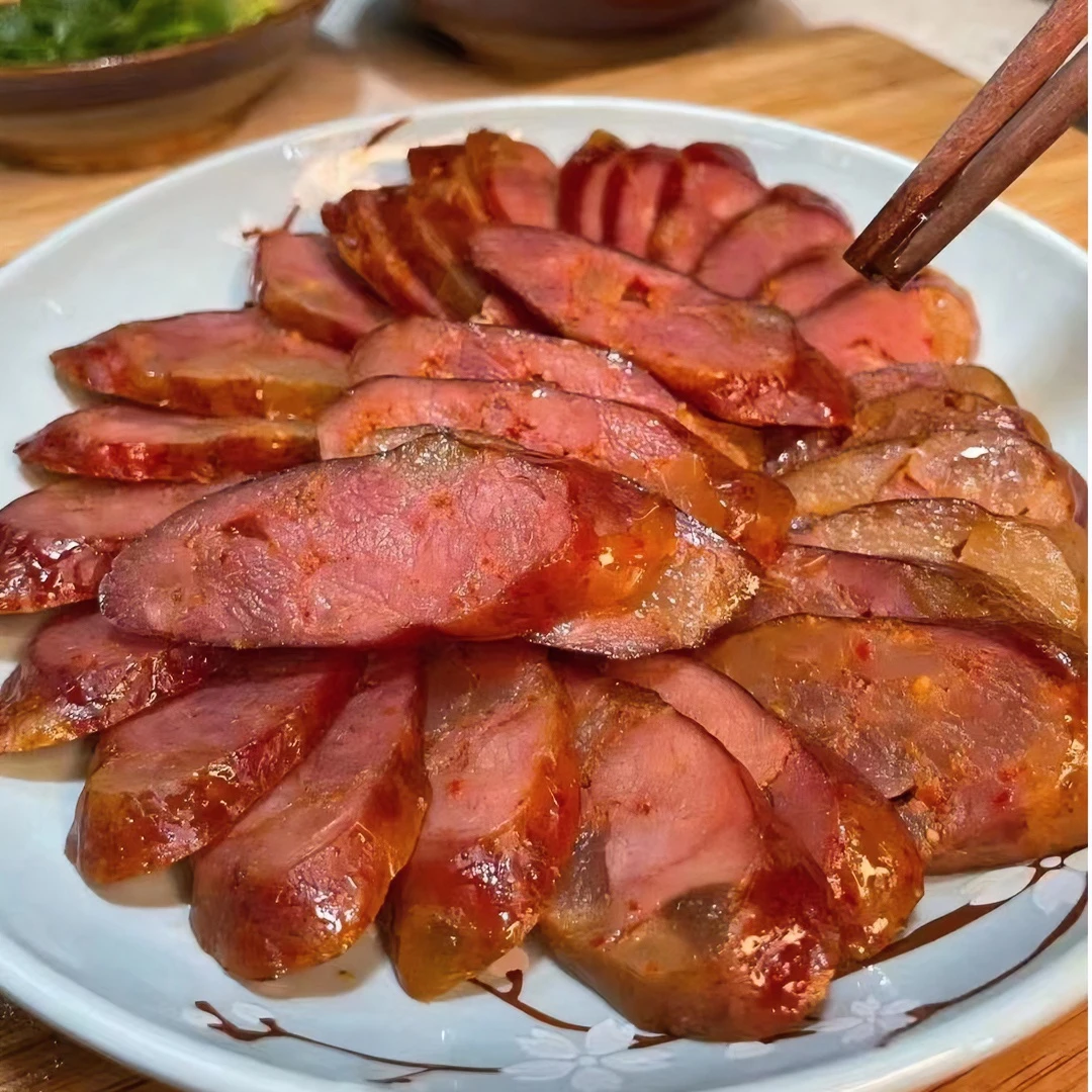 赖姐家川味麻辣广式五香咸鲜手工自制柏树桠烟熏香肠腊味腊货