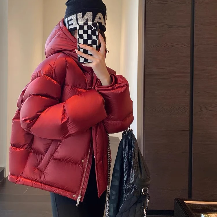 【线上同款699正品福利】保暖蓬松百搭90御寒羽绒连帽小面包