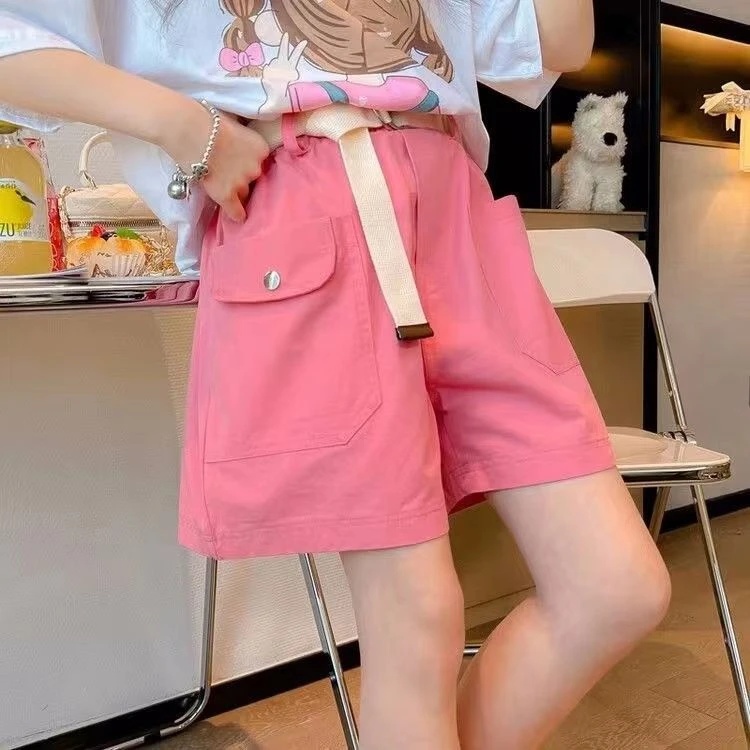 女童宽松短裤2025新款工装风大童洋气女孩五分裤儿童夏季薄款裤子