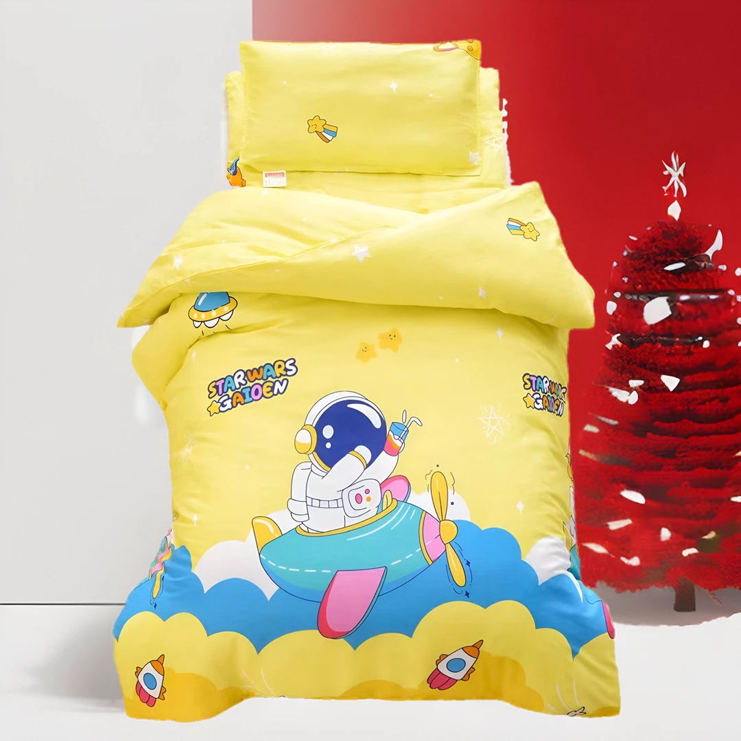 幼儿园被子三件套宝宝入园纯棉被套午睡被褥芯六件套秋冬加厚含芯