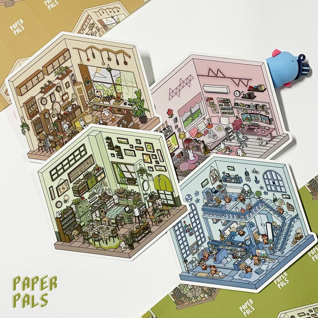 PAPERPALS纸泡 生活派对系列 立体 造景 贴纸 3D 手帐 拼贴 房间