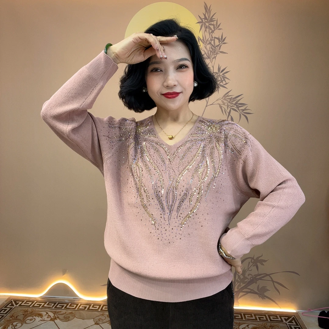 洋气中老年女装大码妈妈装秋季百搭短衫T恤