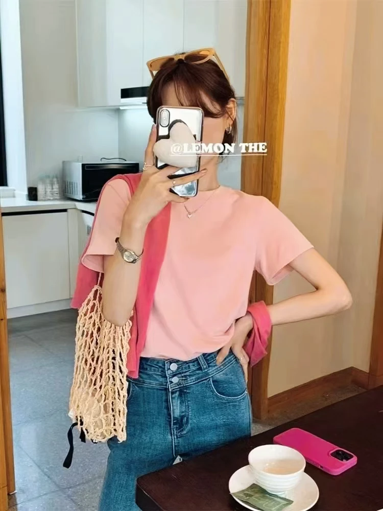 五个颜色净版修身T恤（衣长52）