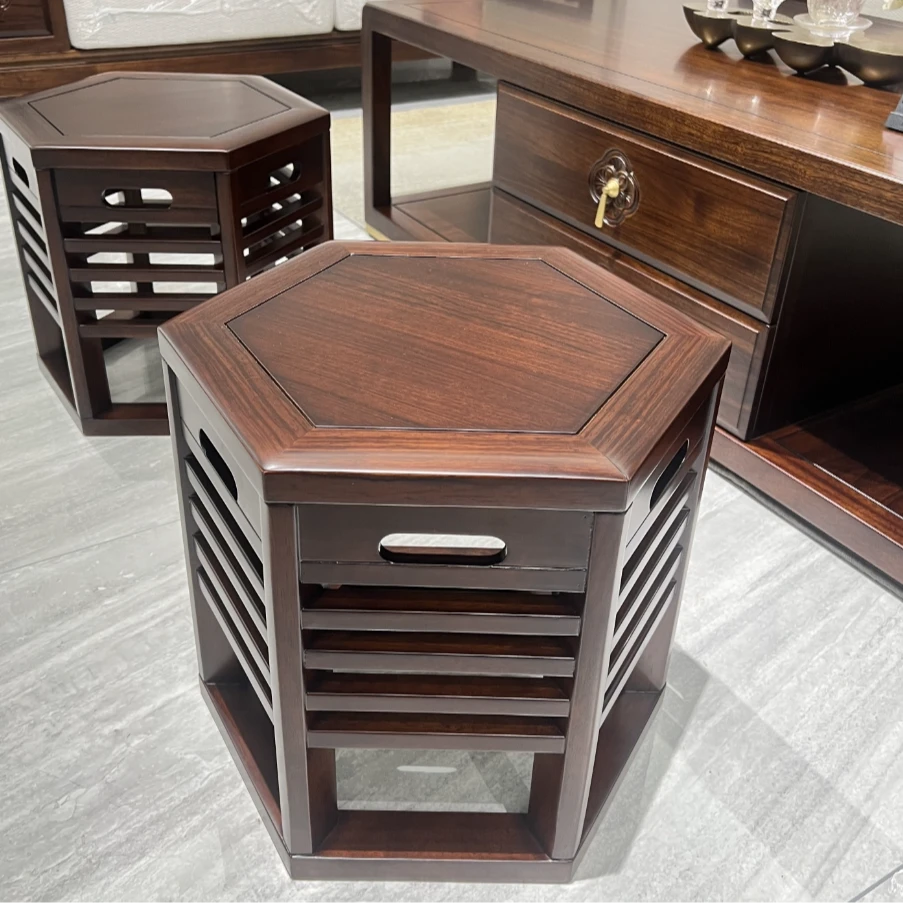 （大林家具）新中式黑檀木全实木茶凳茶几凳矮凳