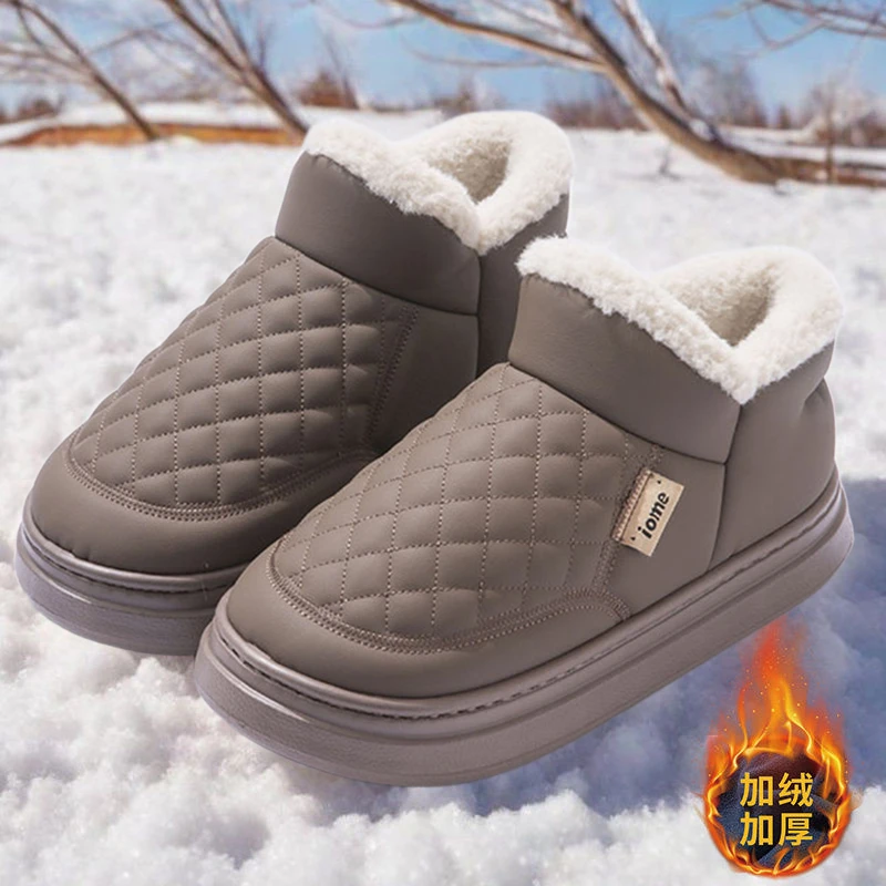 防水全包跟雪地靴男士冬季2025新款加绒加厚外穿厚底防滑棉鞋男款