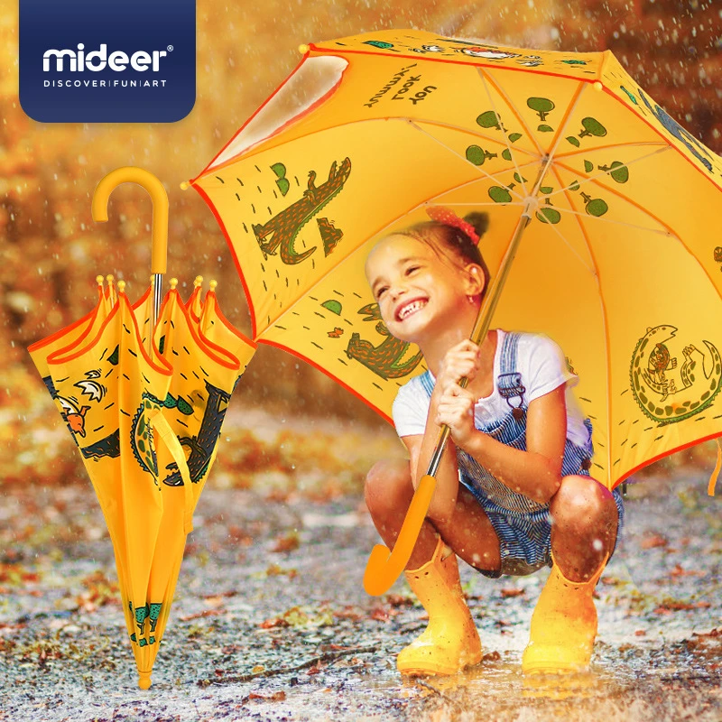 mideer弥鹿宫西达也儿童雨伞恐龙系列晴雨两用伞宝宝户外长柄伞