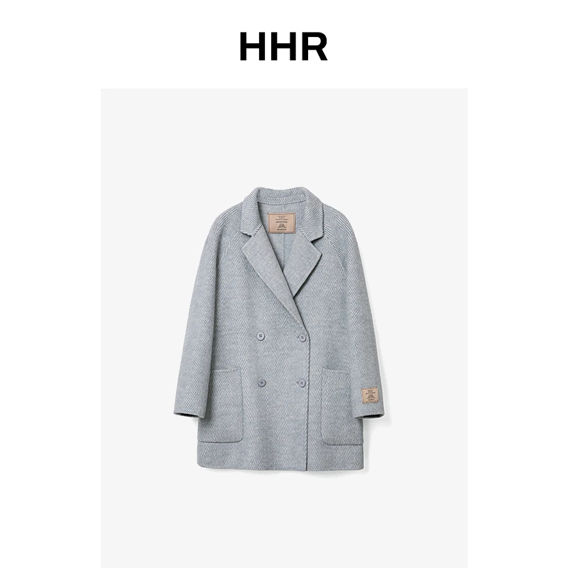 【麦子专属】随性潇洒廓形感人字纹西装版大衣M3617