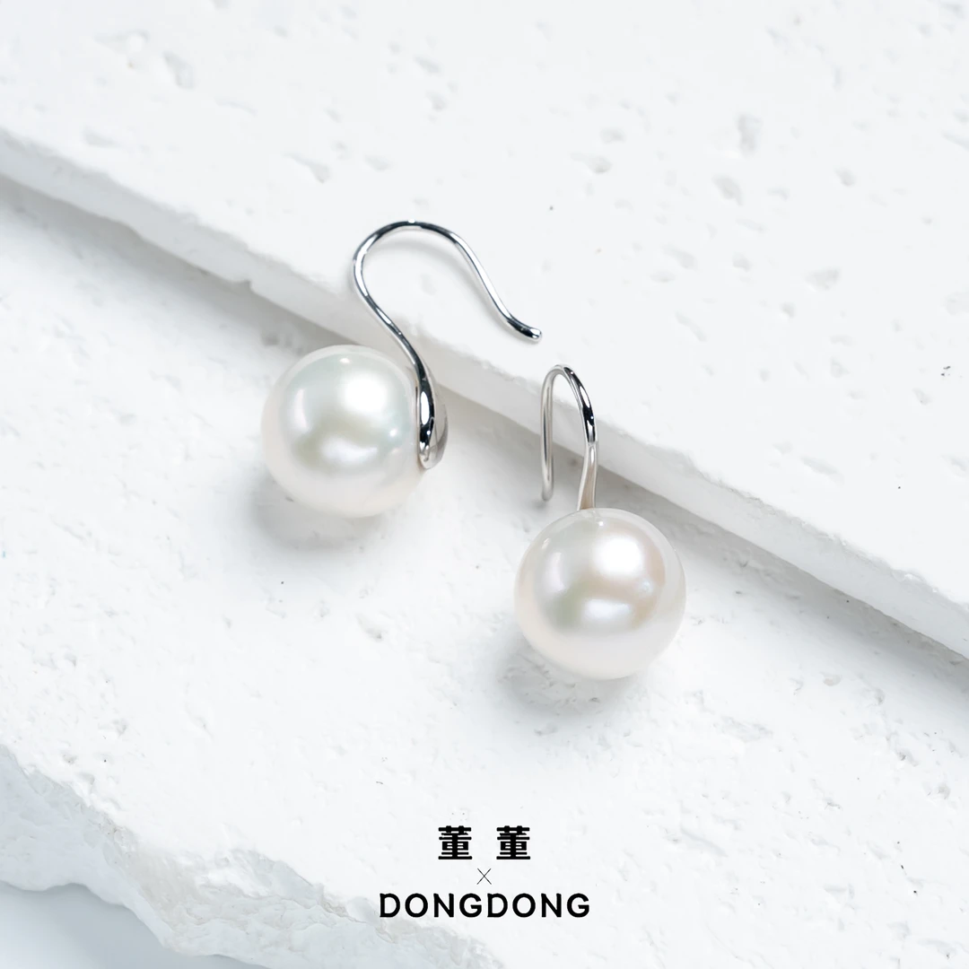 DDX646【董董珠宝】经典高跟鞋淡水珍珠耳饰/11-12mm/S925银钩气质