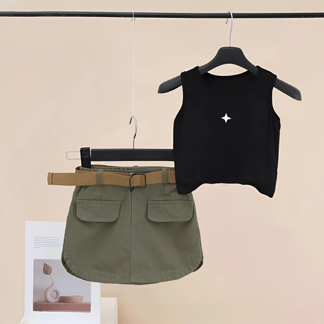 女童短裤套装夏季2025新款儿童裤子女孩大童工装裙裤潮酷穿搭童装