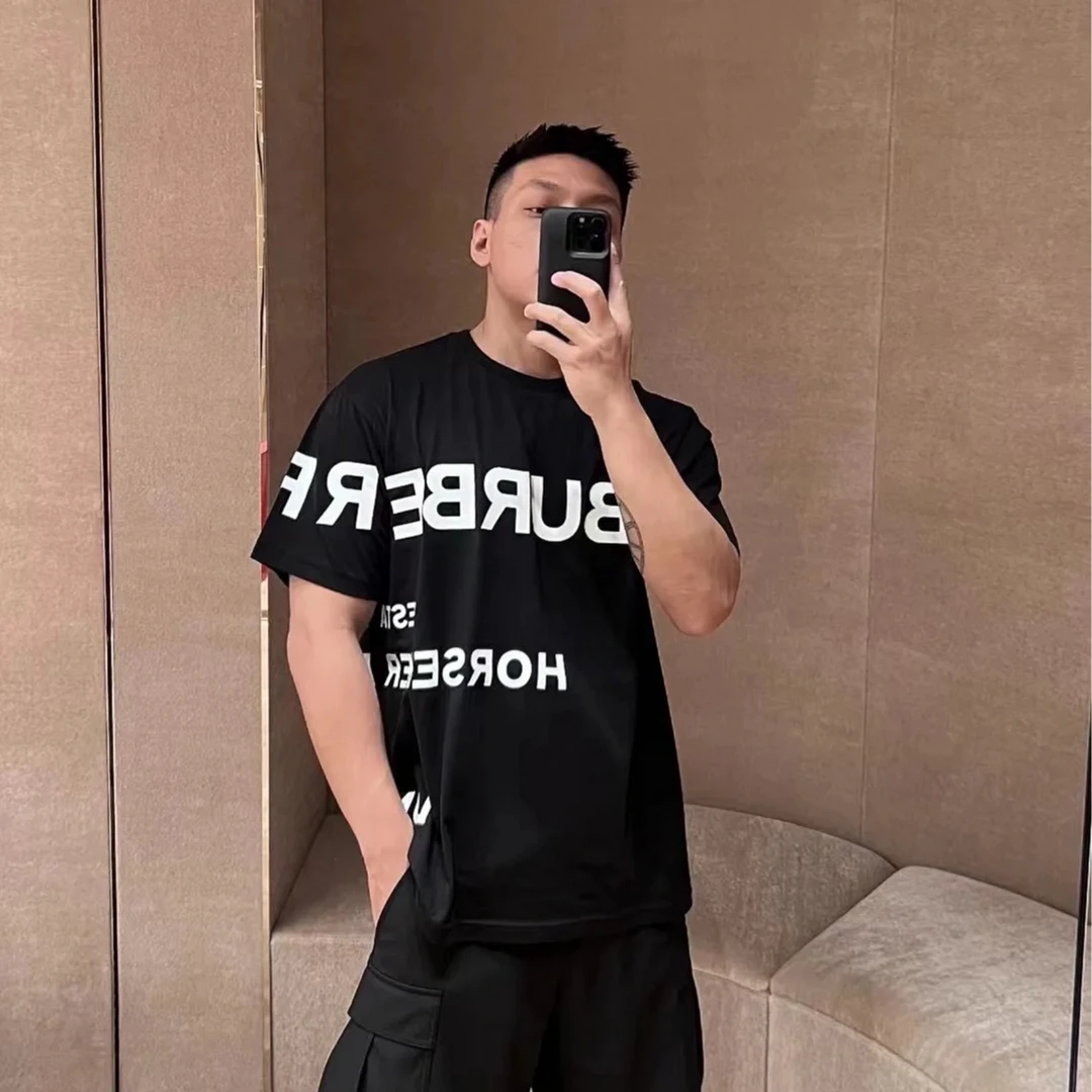 BURBERRY/博柏利 黑色棉质Horseferry印花休闲T恤80805431