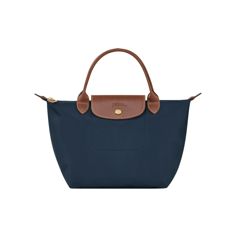 【中秋礼物】LONGCHAMP/珑骧女士海军蓝色帆布金色五金小号手提包